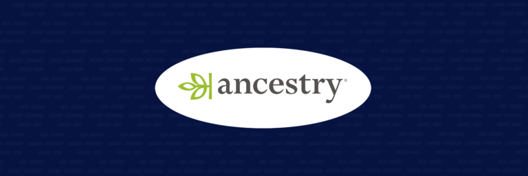 ancestry emblem with blue background