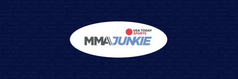 MMA junkie emblem with blue background